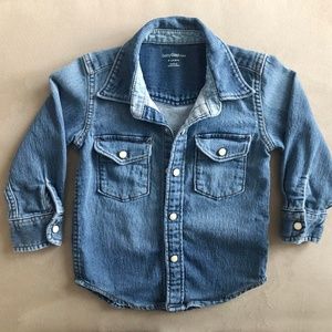 GAP Toddler Denim Button Snap Shirt